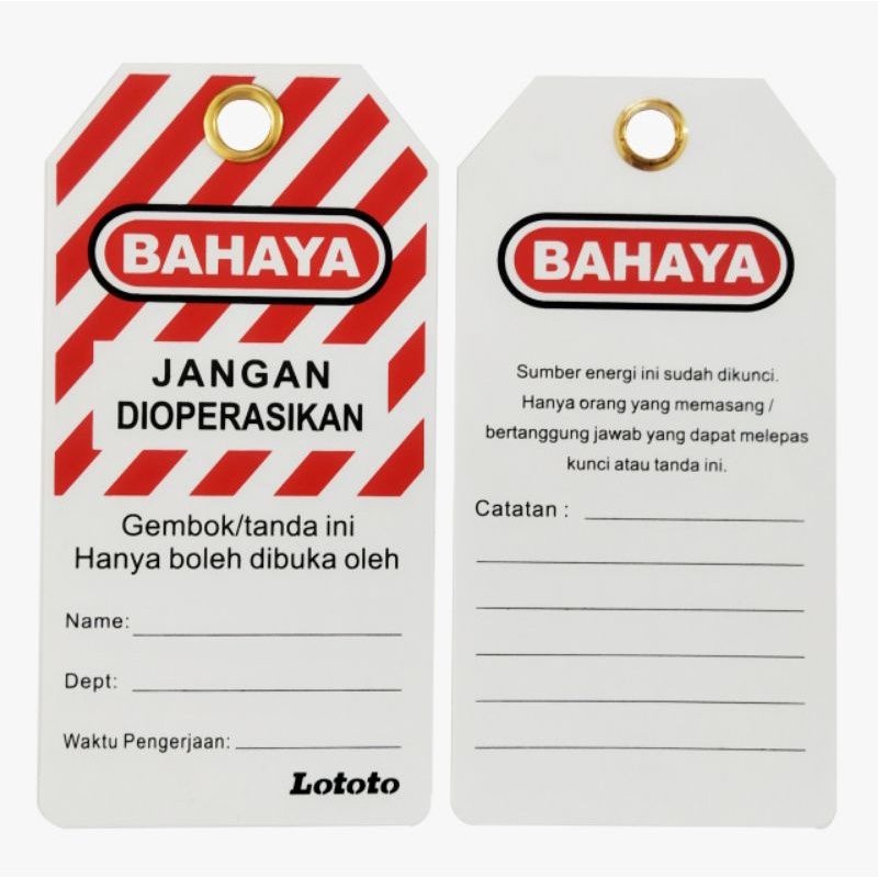 Jual LOTOTO L497A Safety Loto Tags Bahasa Indonesia (1Bags isi 10pcs ...