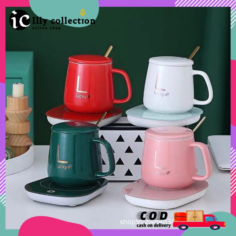 Jual Gelas Elektrik Set Mug Listrik Cangkir Keramik Pemanas Penghangat Shopee Indonesia 2733