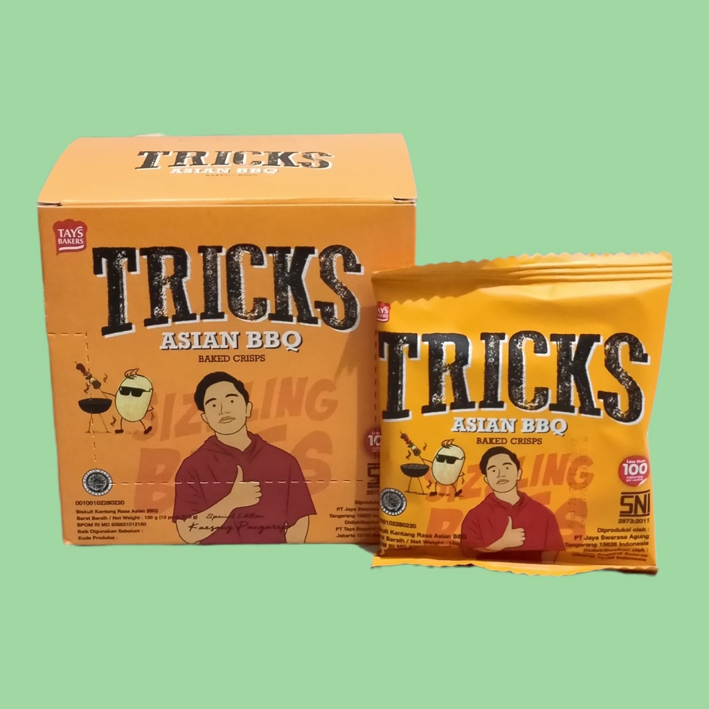 Jual Tricks Crisps Asian BBQ Biskuit Kentang Panggang 15gr [10 sachet