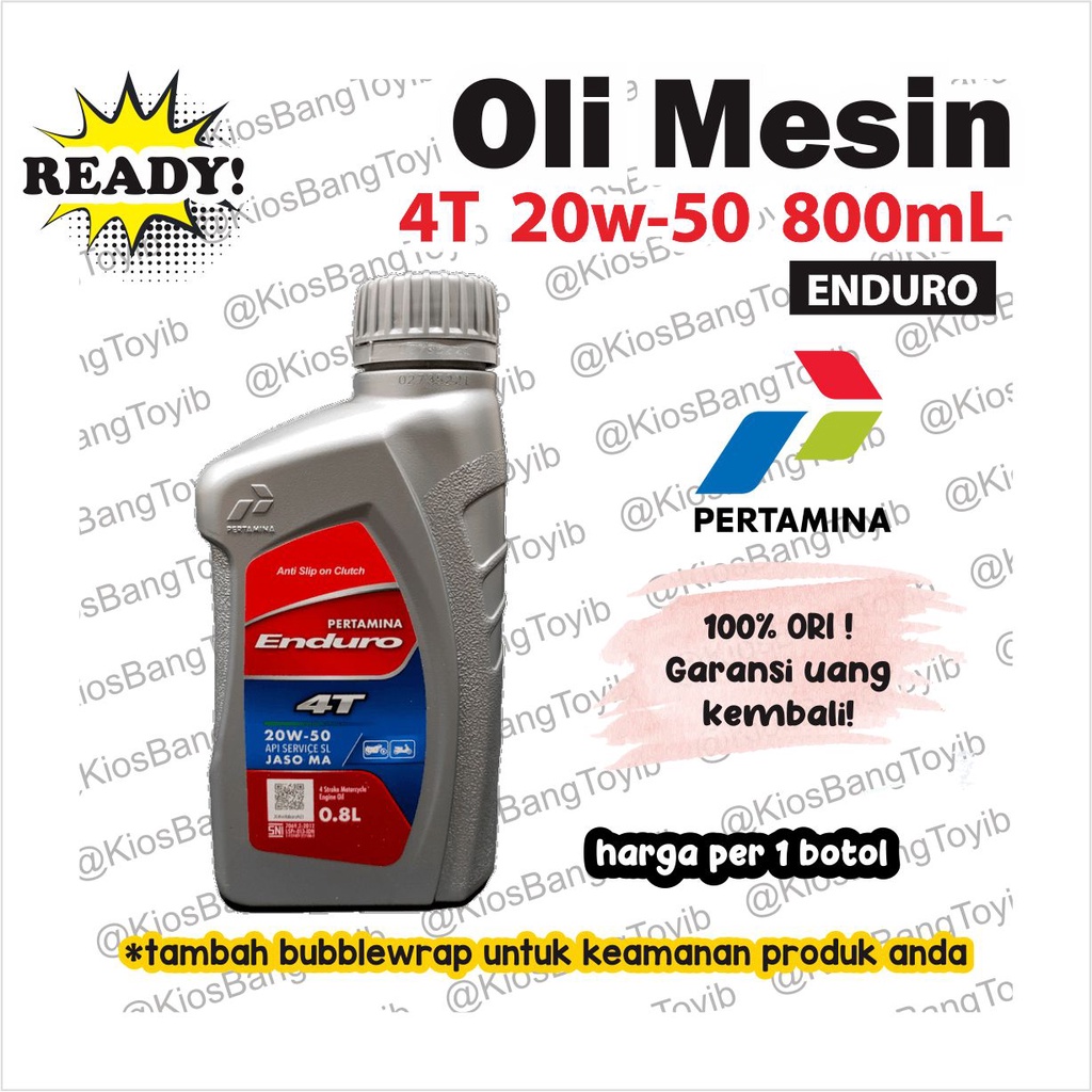 Jual Oli Mesin Motor Pertamina ENDURO 4T 20w 50 (800mL) | Shopee Indonesia