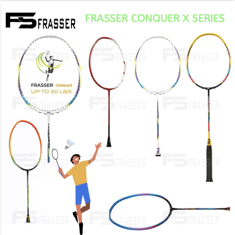Jual raket badminton bulutangkis frasser conquer X series all varian ...