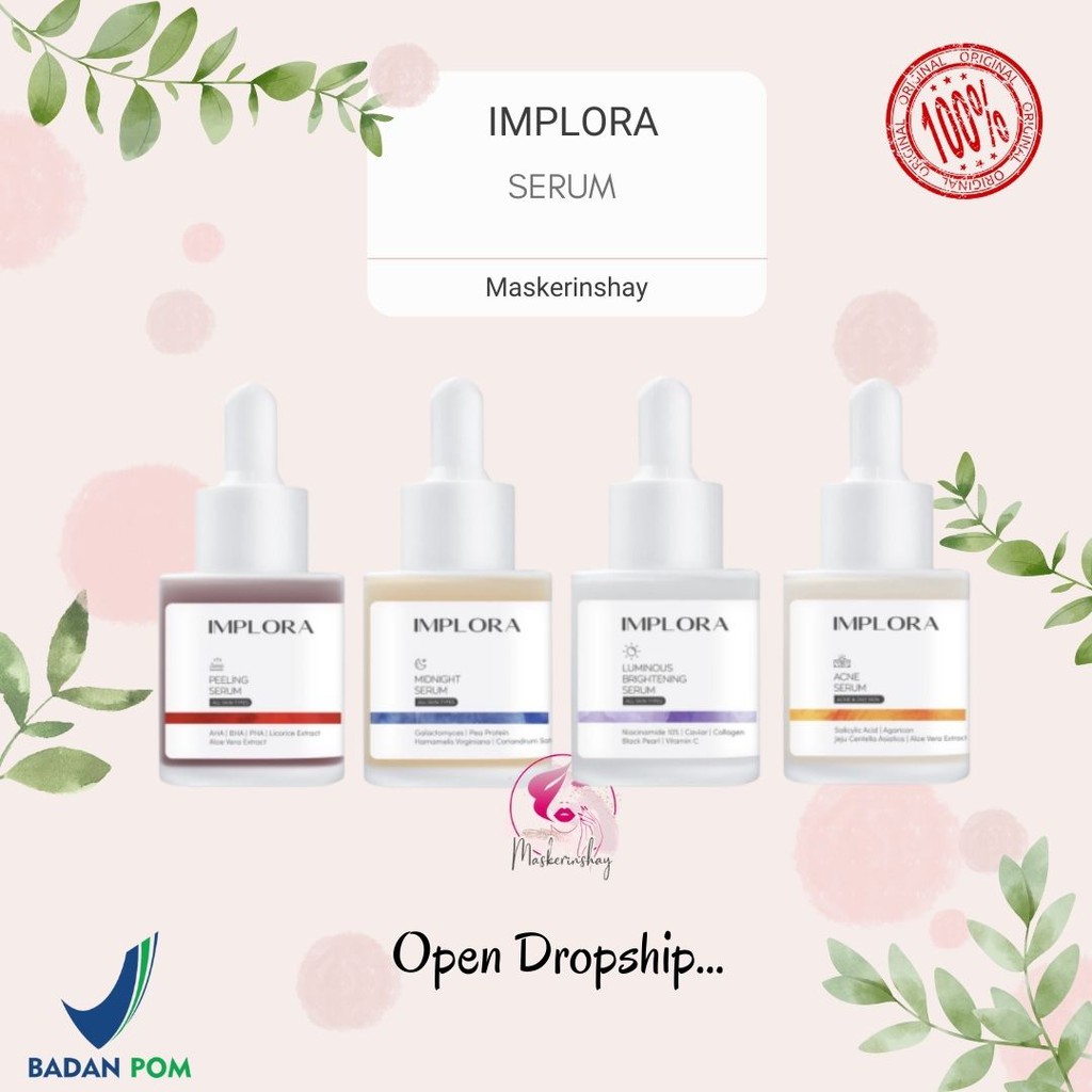 Jual READY STOCK - BPOM SERUM BY IMPLORA ACNE AHA BHA PEELING MIDNIGHT ...