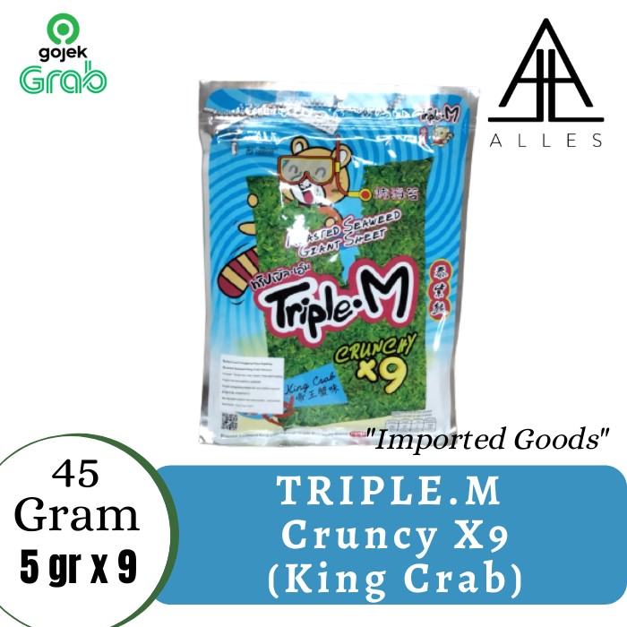 Jual Triple M Roasted Seaweed King Crab Rumput Laut Isi 9 Lembar 45