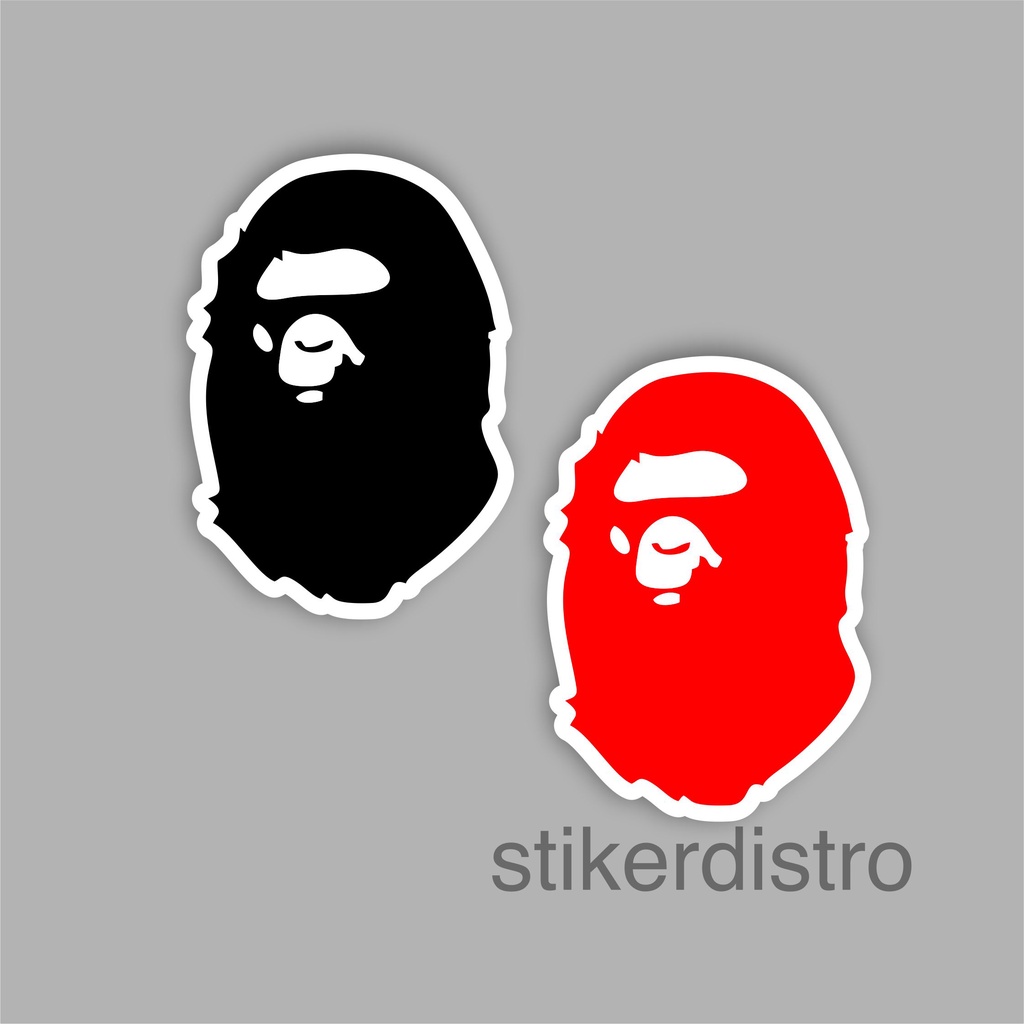Jual Stiker Sticker BAPE RED BLACK Case Phone Logo Brand Skate Surf Band Aesthetic Termurah Pop Art Clothing Basic Tumblr Laptop HP Casing Striping Tempel Label Merk Dinding Graftac Vinyl High Quality
