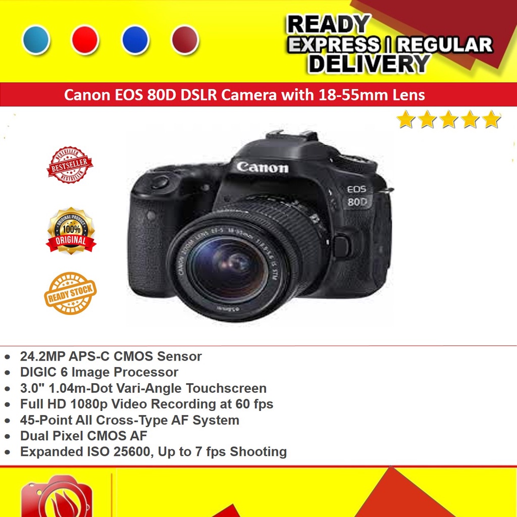 Jual CANON EOS 80D KIT 18-55 IS STM | Shopee Indonesia
