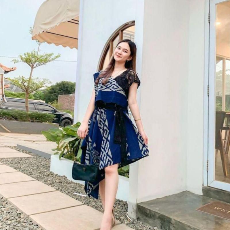 Jual Dress korea tenun dress etnik dress wanita dress kondangan dress pesta baju