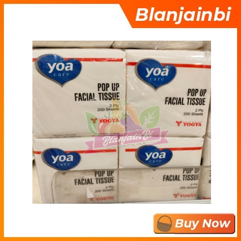 Jual YOA Pop Up Facial Tissue 200 sheets x 4 pcs Bandung Area | Shopee ...