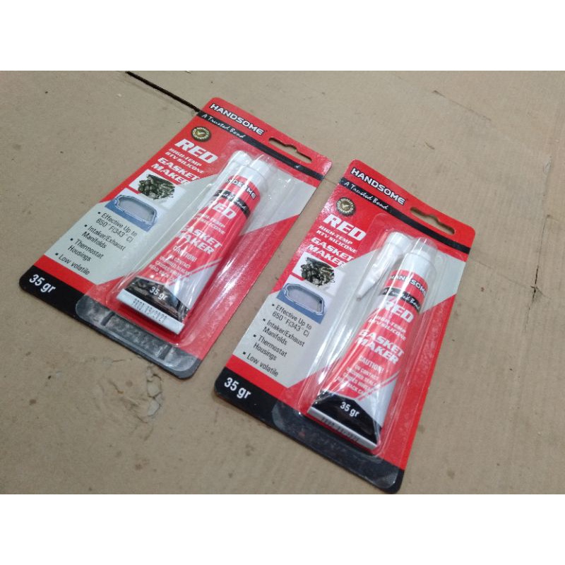 Jual Lem/ Glue/ Glu Besi Tahan Panas RTV Silicone Gasket Maker Red 35 ...