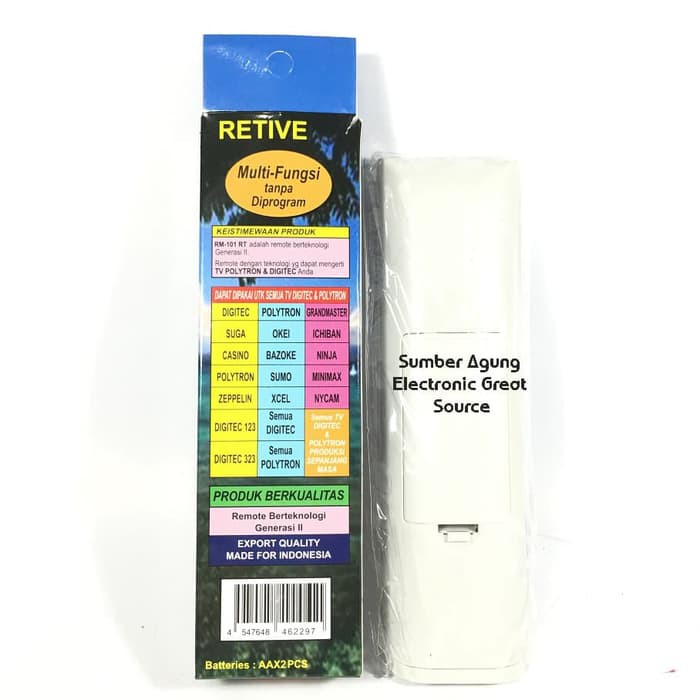 Jual Remot TV Multifungsi Tanpa Program Generasi II Retive RM101 ...