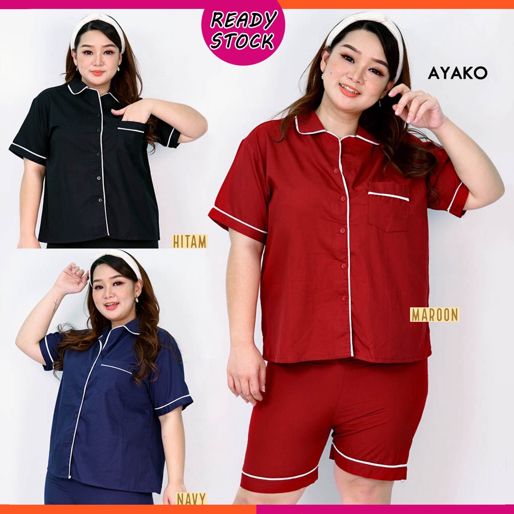 Jual Bigclo Cod Baju Tidur Jumbo Piyama Busui Celana Pendek Panjang Shopee Indonesia