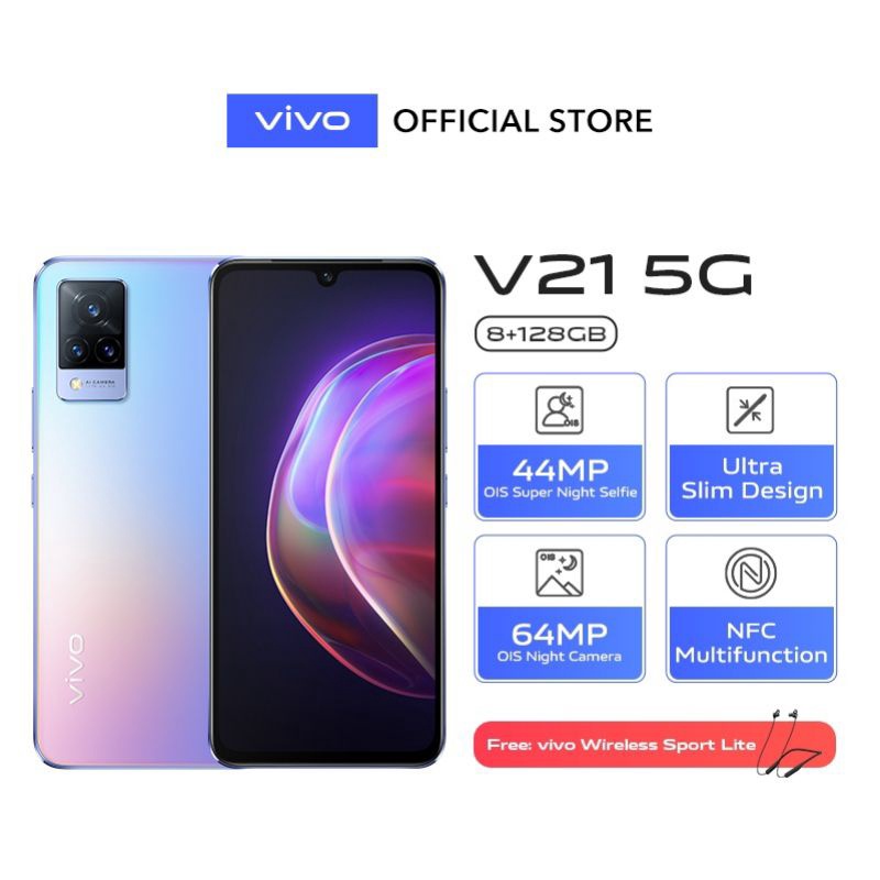 Jual Vivo V21 5g 8 128gb 44mp Ois Super Night Selfie Nfc Shopee