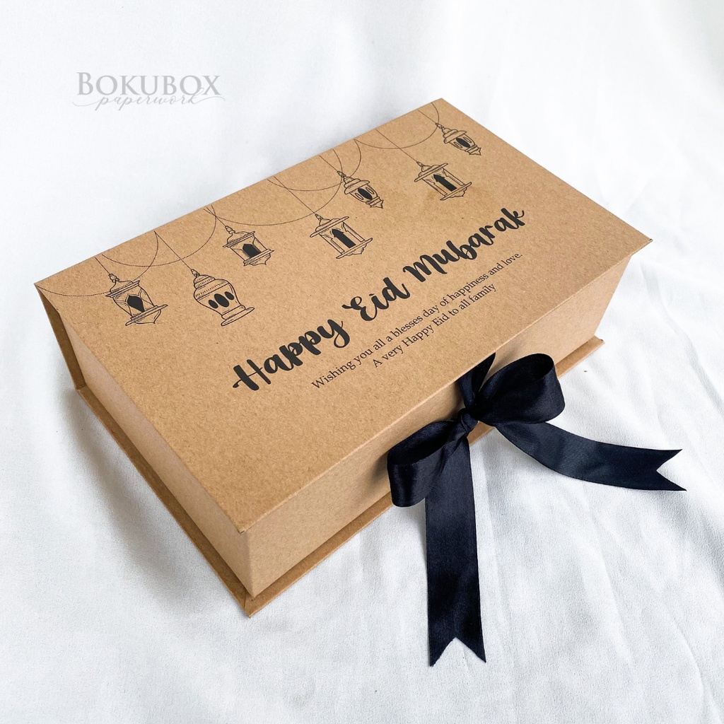 Jual Hardbox Hampers Lebaran Custom Kraft 25x15x7.5 | Shopee Indonesia