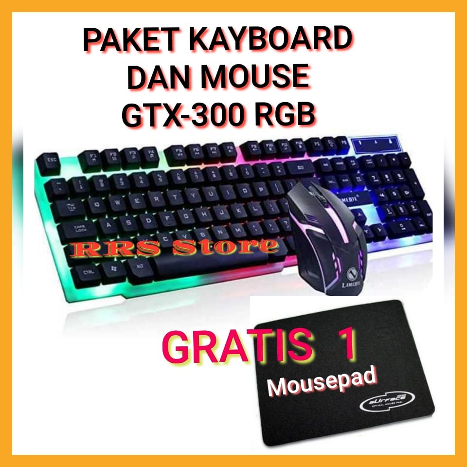 Jual RRS STORE Limeide Combo Gaming Keyboard RGB with Mouse - GTX300 ...
