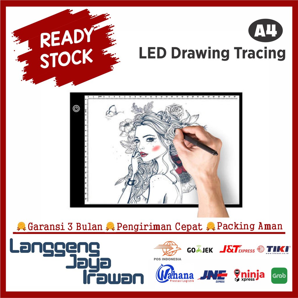 Jual Drawing Tracing A4 Copy Board Papan LED Light Pad Ultra Jiplak ...