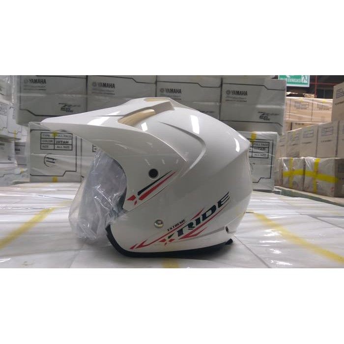 Jual Helm Yamaha X-Ride white | Shopee Indonesia