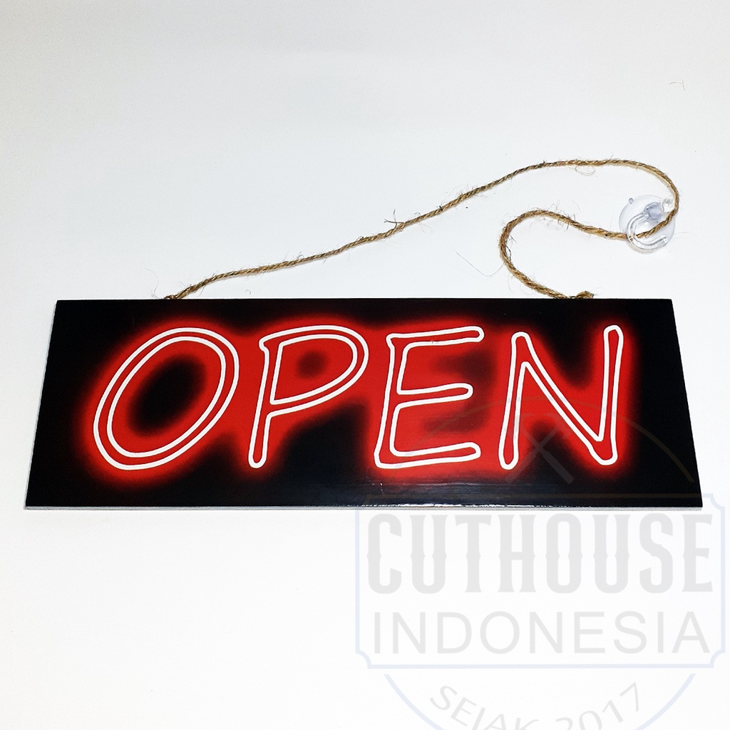 Jual Hsw008 Shop Sign Home Wall Decor Tulisan Open Close Buka Tutup