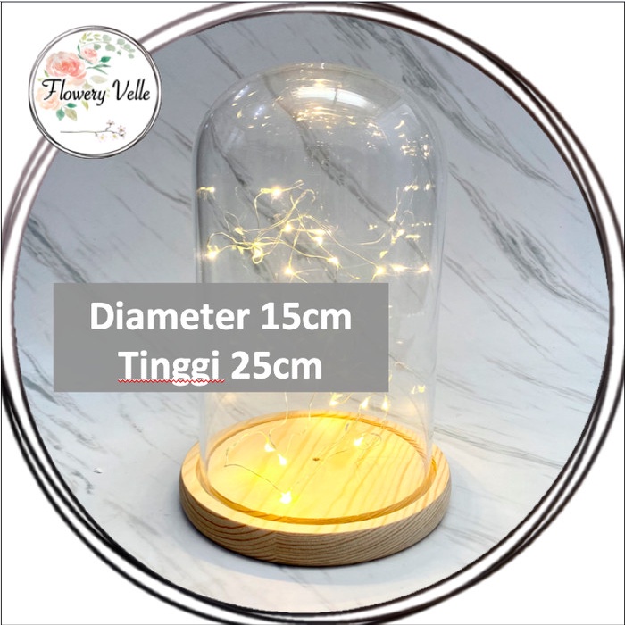Jual Flower Glass Dome Besar Kosong Kubah Kaca Display Box Jar Large ...