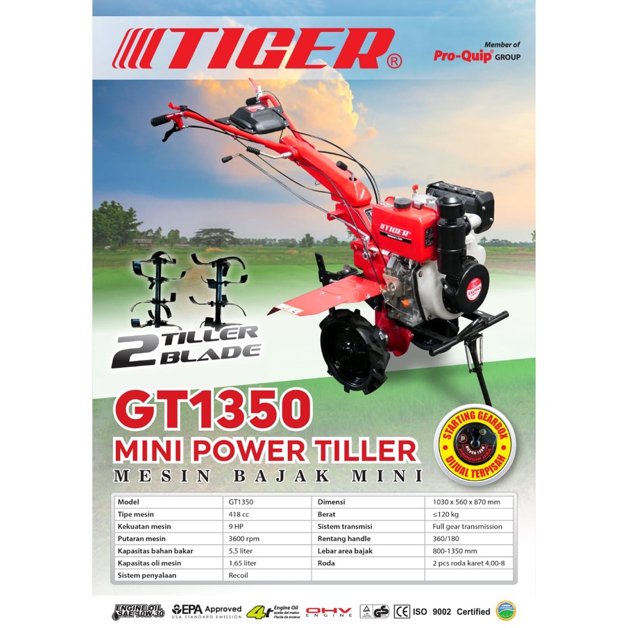 Jual Mesin Traktor Mini Cultivator Tiger Gt Solar Mesin Bajak Sawah Basah Kering Tiller