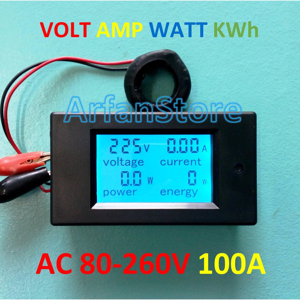 Jual Ac A Wattmeter Voltmeter Ammeter Lcd Digital Energi Kwh Meter