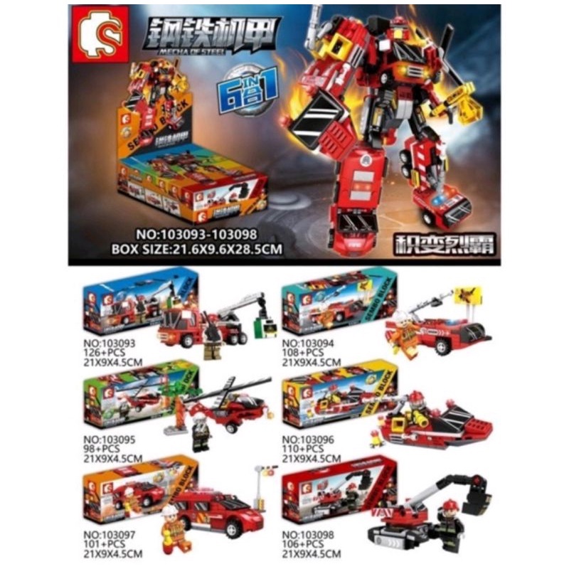 Jual Sembo Block Transformer Mecha of Steel 6 in 1 103093-98 | Shopee ...