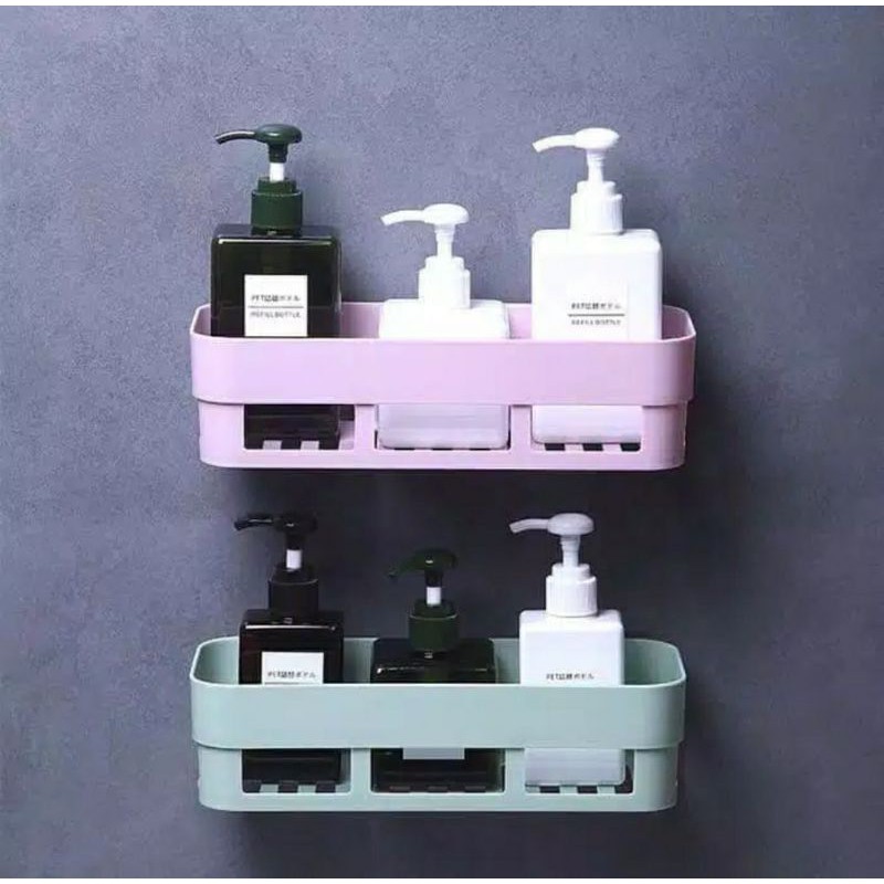 Jual Rak Kamar mandi tanpa paku model persegi panjang | Shopee Indonesia