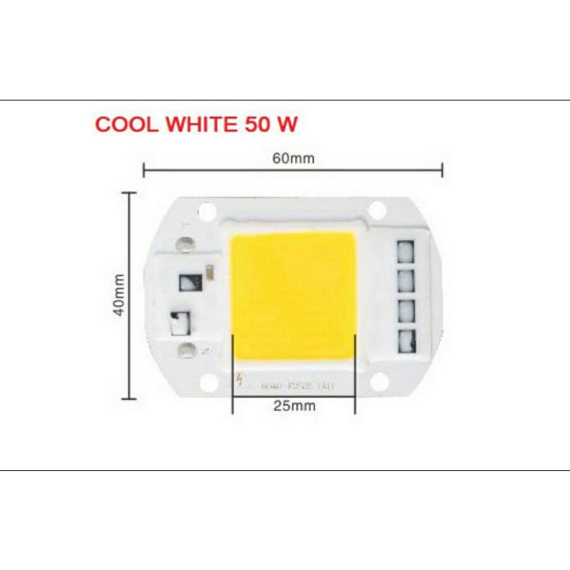 Jual Direct 220 V LED 50W COB 220V 50 W Cool White Langsung Tanpa ...