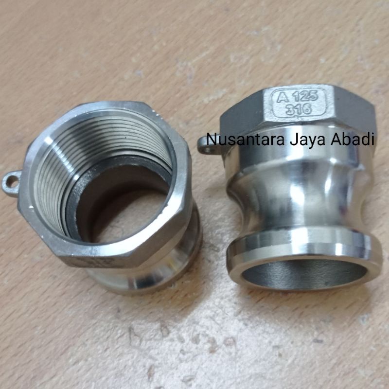 Jual Camlock A 1 1/4 " inchi A 125 Stainless 316 Male Drat Dalam Quick ...