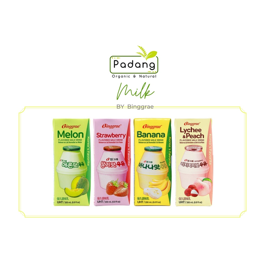 Jual Binggrae - Korean Flavored Milk (Banana, Melon, Lychee&peach ...