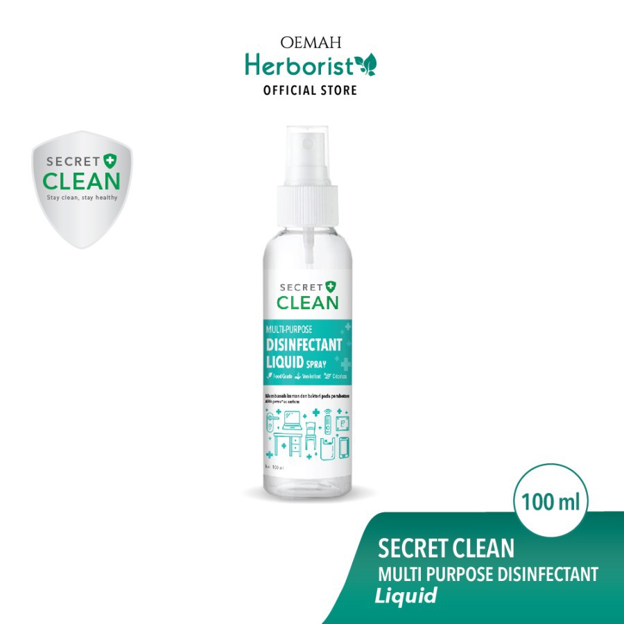 Jual Secret Clean Spray Disinfectant Liquid - 100ml Food Grade | Shopee ...