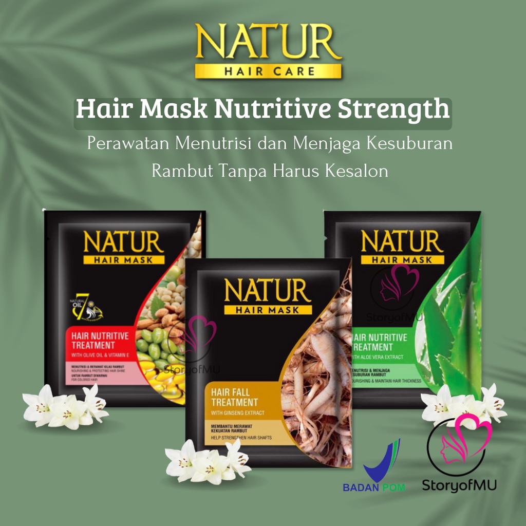 Jual NATUR Hair Mask Nutritive Strength Ginseng Extract / Aloe Vera
