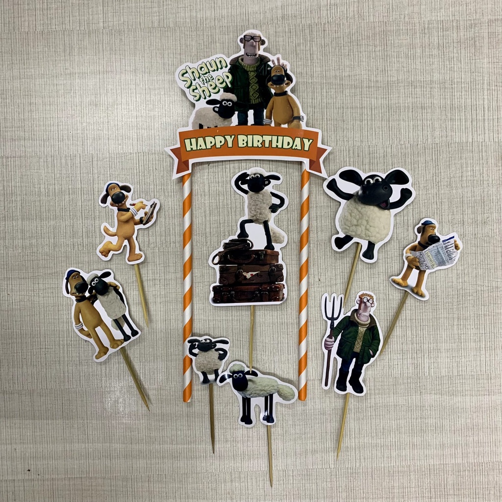 Jual Topper Cake Shaun The Sheep Ulang Tahun Hiasan Kue Ulang tahun