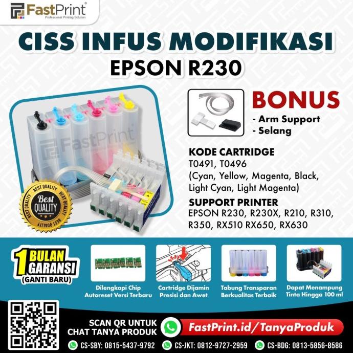 Jual Fast Print Ciss Infus Modifikasi Epson R230 Kosongan Shopee