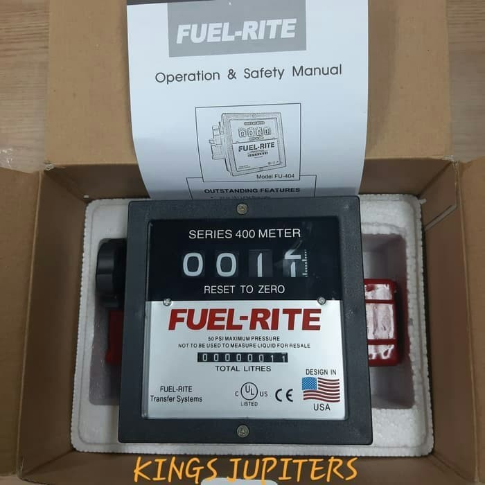Jual FUEL RITE 4 DIGIT SERI FLOW METER 1.5 INCH 40MM ORIGINAL FUEL RITE ...