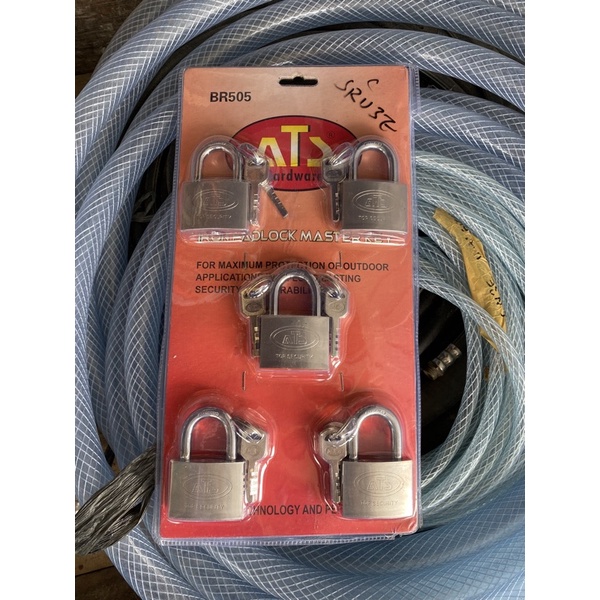 Jual Gembok Putih Master Key Ats Uk 50mm Isi 5pcs Iron Padlock 50 Mm