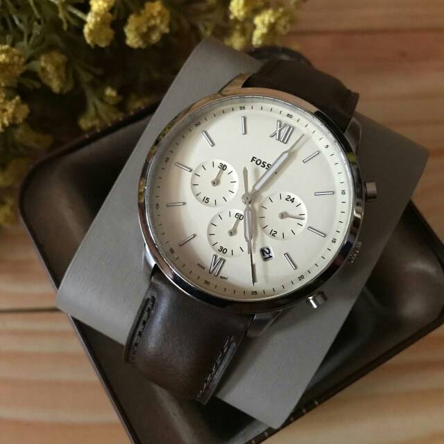 Jual Men watch dark brown leather fs5380 | Shopee Indonesia