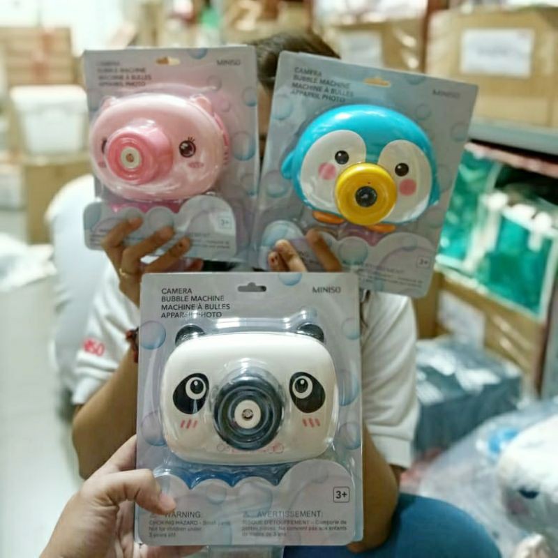 Jual MINISO Camera bubble machine / bubble gun miniso / mainan miniso