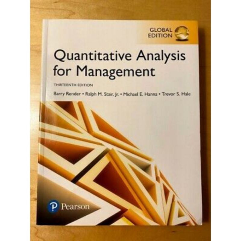 Jual Quantitative Analysis For Management 13e 13th 13 Thirteenth Edition Barry Render Shopee 9155