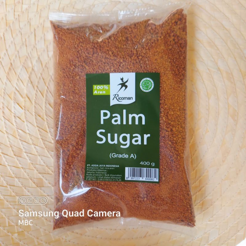 Jual Gula Aren Palm Sugar 400 Gram Merk Ricoman 100 Asli Gula Semut Gula Palem Shopee 5434