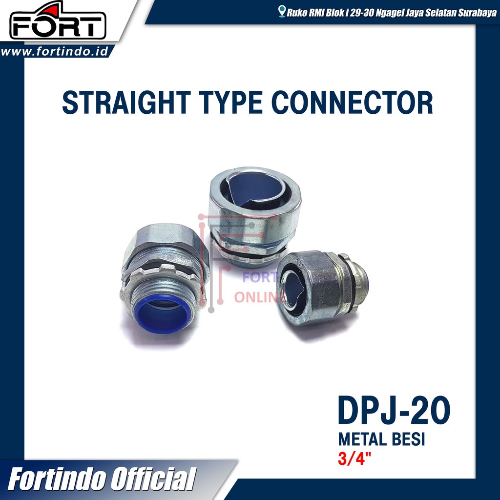Jual Straight Type DPJ 20 Flexible to Box Connector konektor metal besi ...