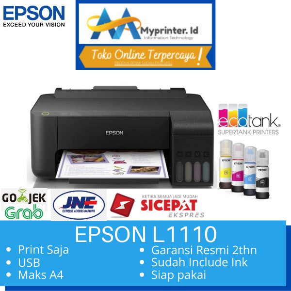 Jual Printer Epson Eco Tank L1110 Epson L1110 Pengganti L310 Print Only Shopee Indonesia 6602