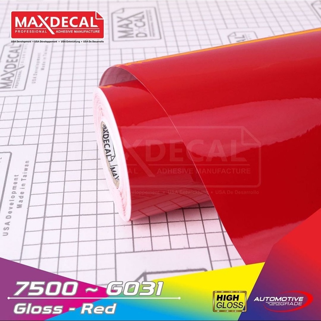 Jual Sticker Skotlet Oracal Maxdecal 45cm X 15m 7500 G031 Red Glossy