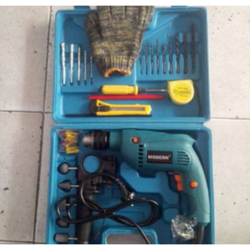 Jual Mesin Bor 13 Mm MODERN M-2130B Bor Listrik Impact Drill Set Koper ...