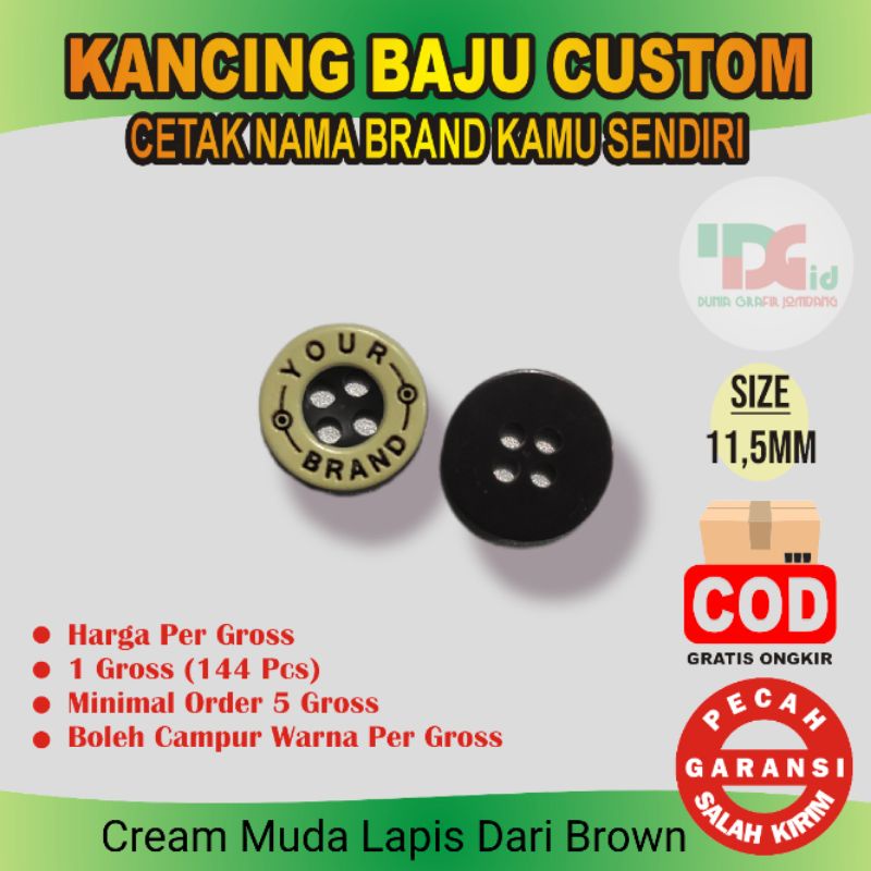 Jual Kancing Donat Custom Label Merk Polyester Button Baju Kemeja ...