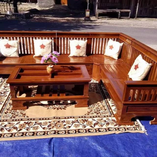 Jual Kursi tamu sudut,meja makan,dipan,lemari,buffet,ayunan | Shopee ...