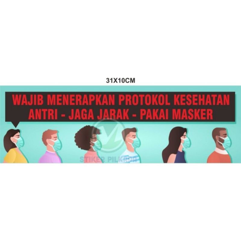 Jual STIKER PROTOKOL KESEHATAN 31x10cm | Shopee Indonesia