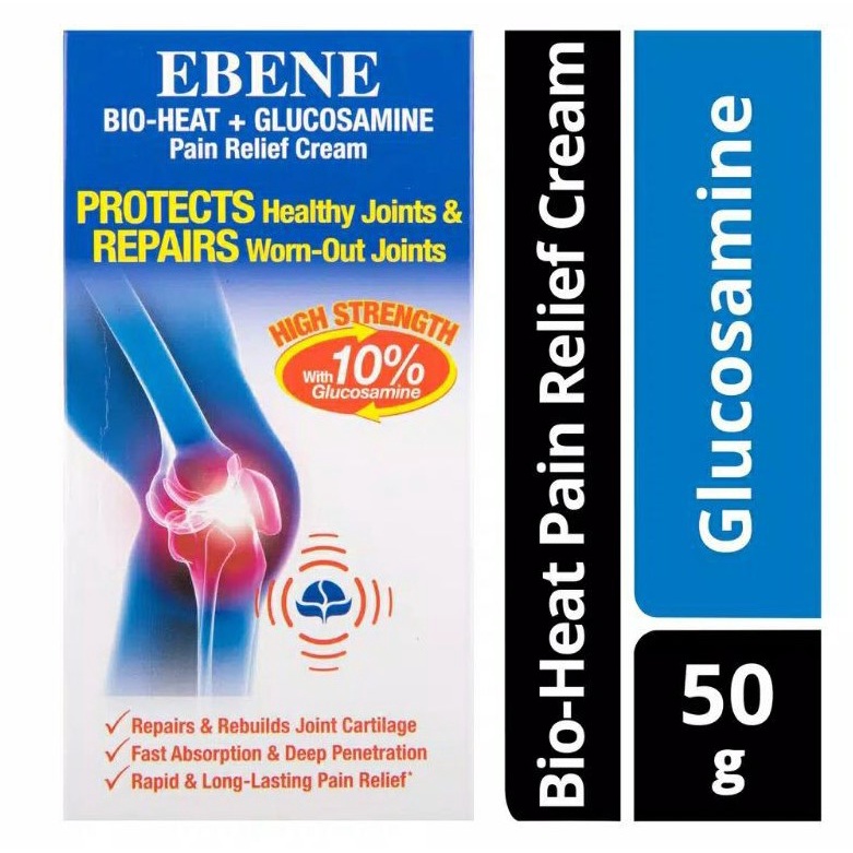 Jual Ebene Bio-Heat + Glucosamine Pain Relief Cream (50g) | Shopee ...