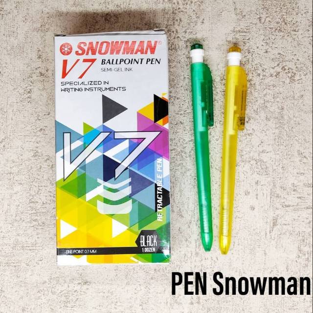 Jual BOLPOINT SNOWMAN V7 HITAM/BULPEN SNOWMAN | Shopee Indonesia