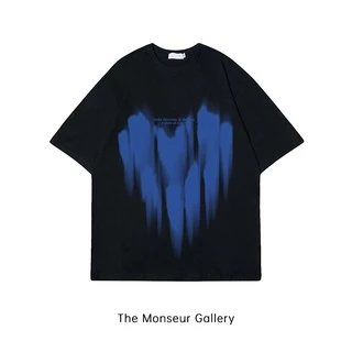 The Monseur Gallery T-shirt Oversize Blue Heart baju kaos wanita korea | Kaos baju Wanita Hitam