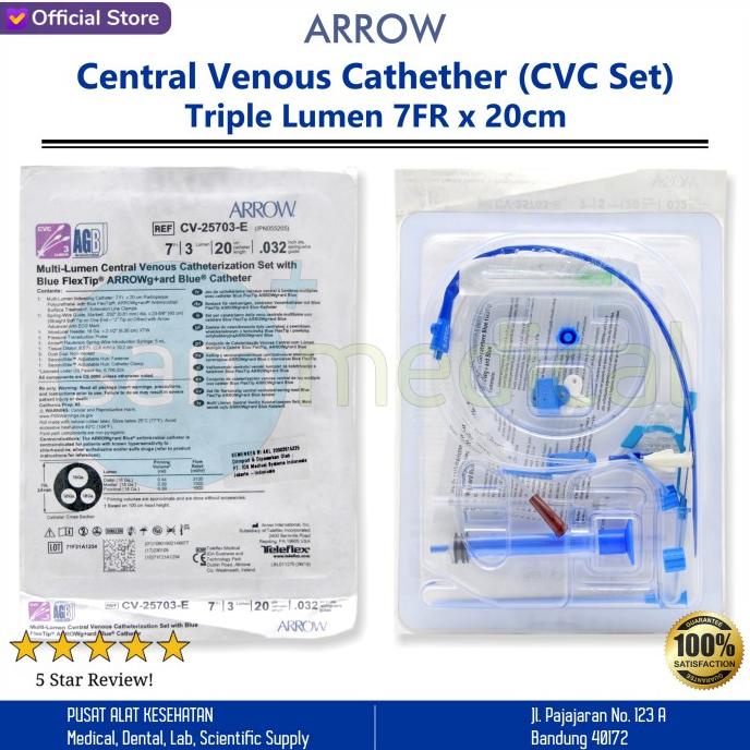 Jual Arrow Central Venous Catheter (Cvc Set) Triple Lumen 7Fr X 20Cm ...