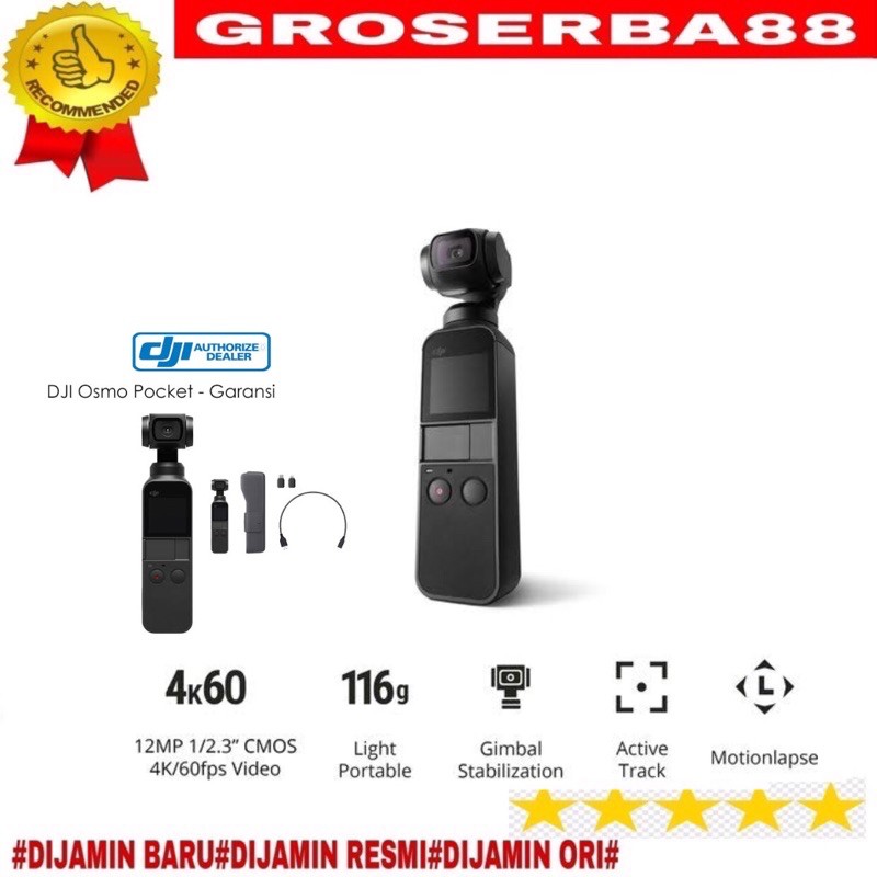 Jual DJI OSMO POCKET CAMERA 3-AXIS STABILIZER GIMBAL 4K ORIGINAL ...